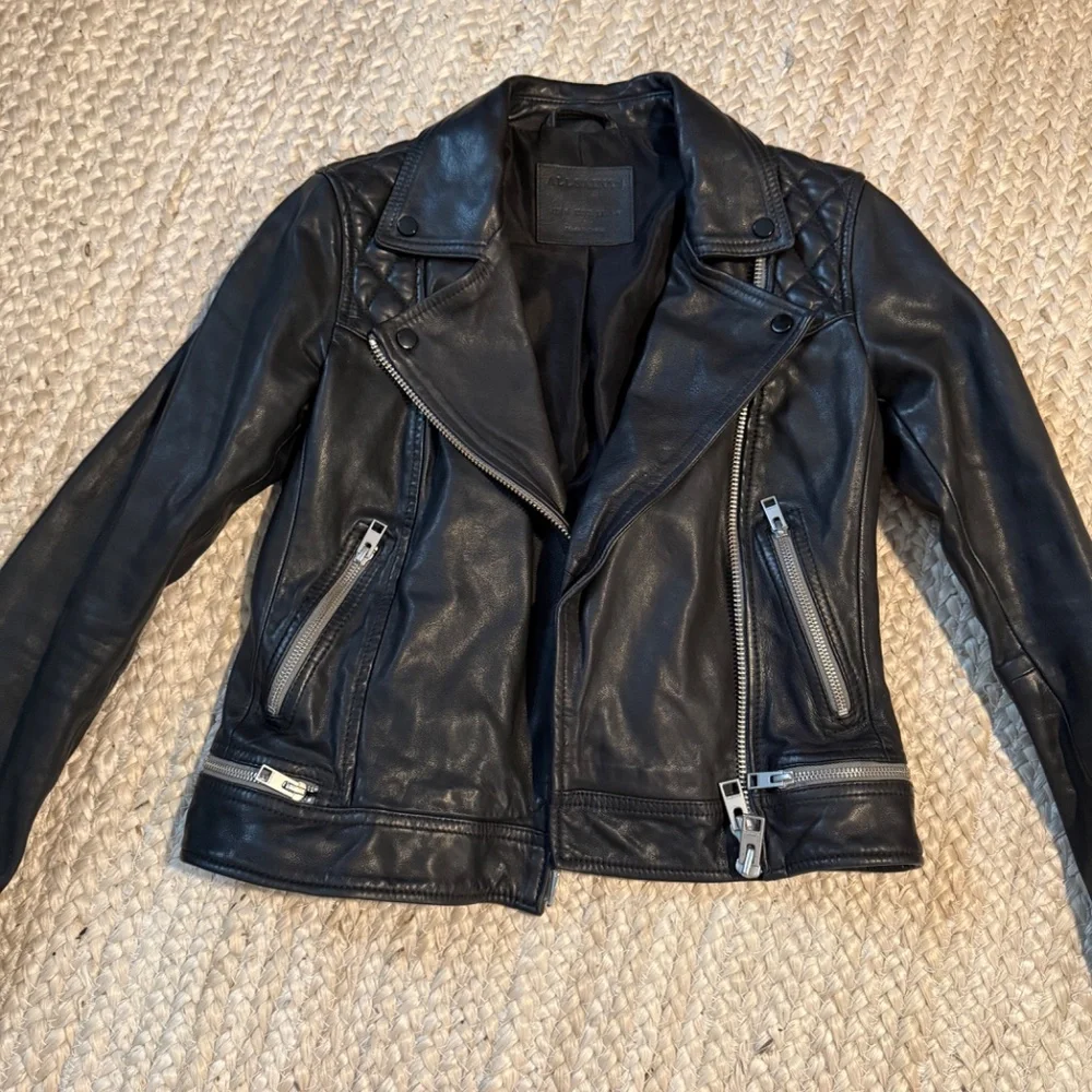 All Saints Conroy Leather Jacket XS /2 Brand new - Picture 5 of 13